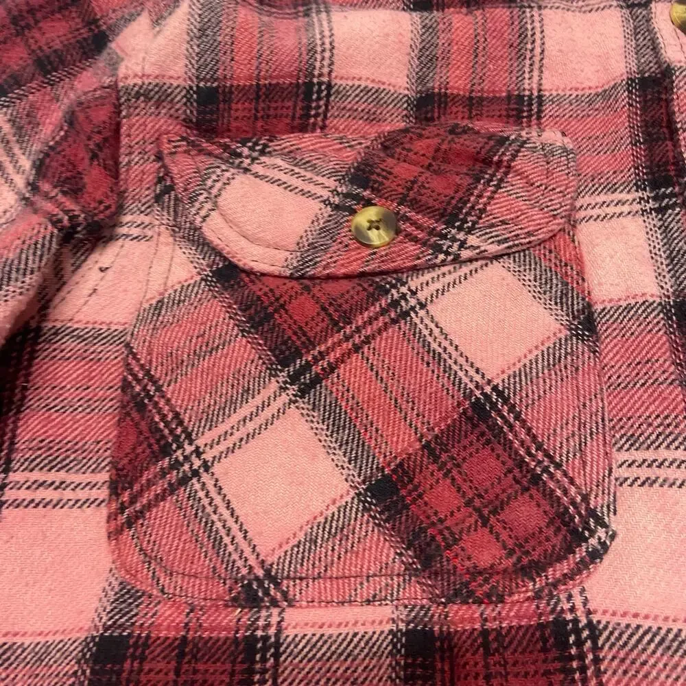 Canyon Creek Shirt Flannel Pink Size M Button Up Long Sleeve Soft Warm Button Up